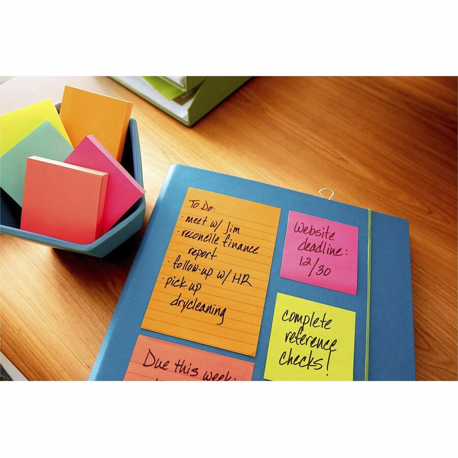 Blocs-notes lignés Post-it® - Collection de couleurs Poptimistic - Rose Éclatant, Paquet de 3