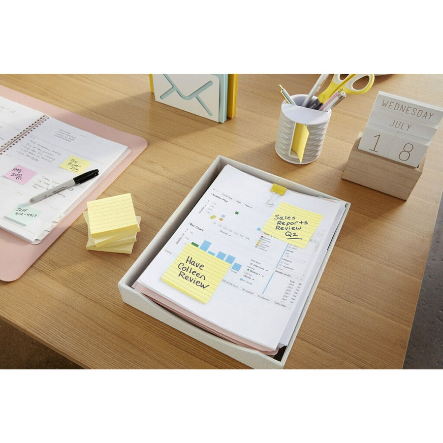 Post-it&reg; Lined Notes - Canary Yellow, 1 Pad