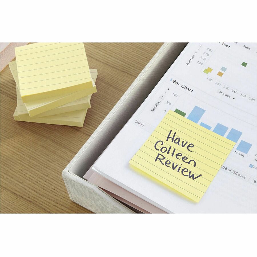 Post-it&reg; Lined Notes - Canary Yellow, 1 Pad