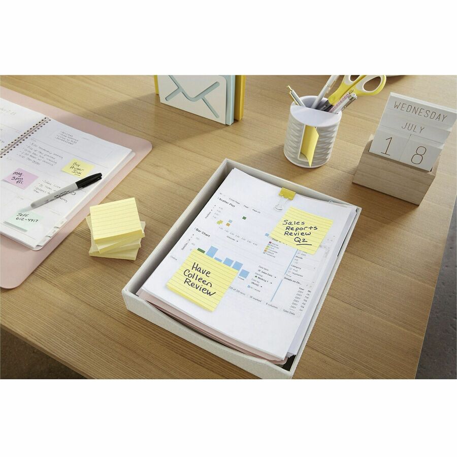 Post-it&reg; Lined Notes - Canary Yellow, 1 Pad