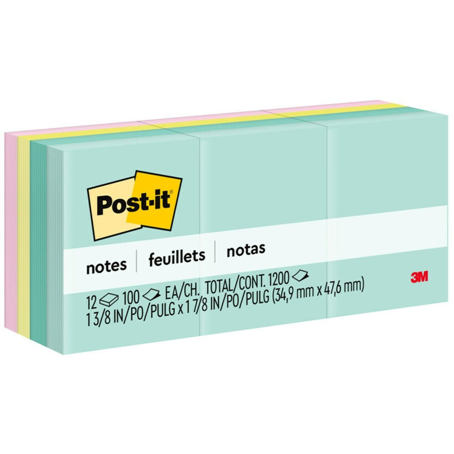 Notes adhésives pastel unies 3" Business Source
