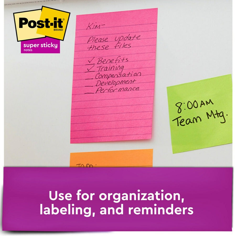 Post-it&reg; Super Sticky Notes - Energy Boost Color Collection - Orange, 3-Pack