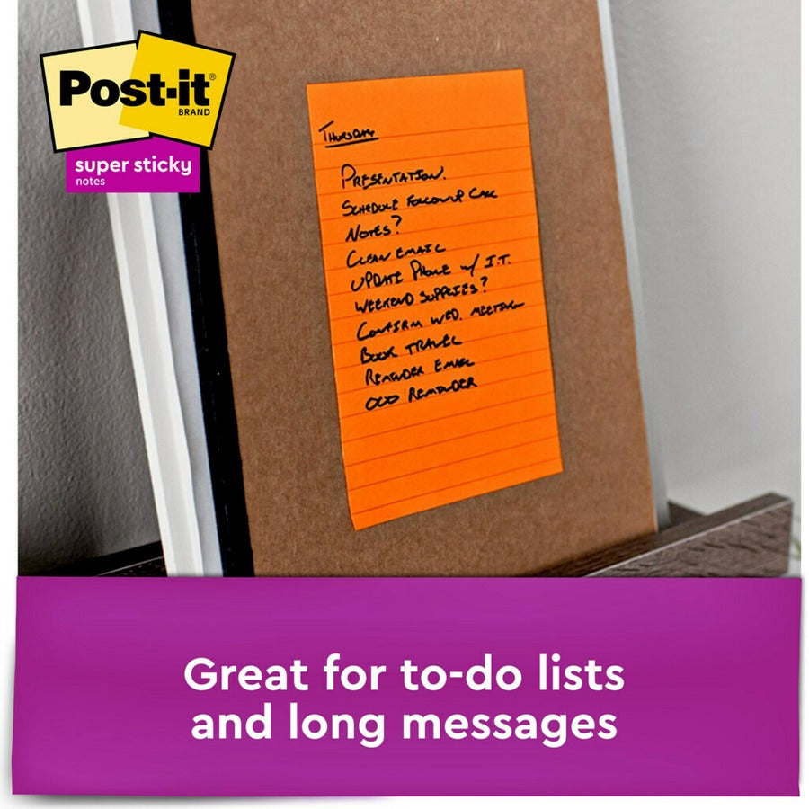 Post-it&reg; Super Sticky Notes - Energy Boost Color Collection - Orange, 3-Pack