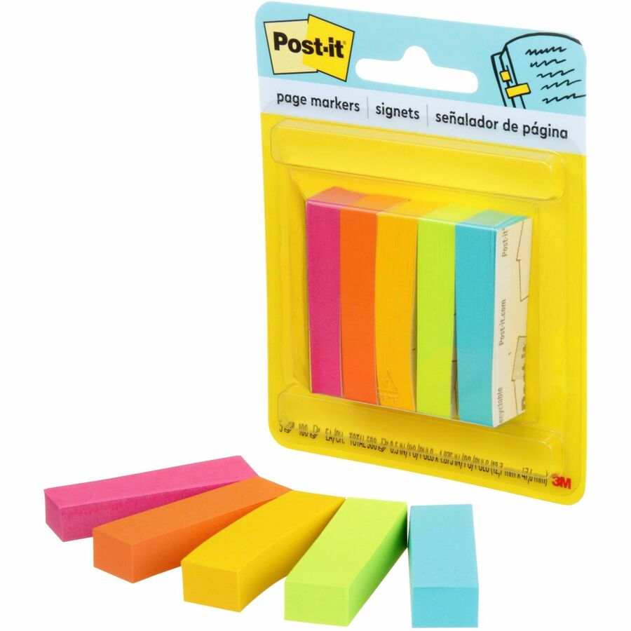Post-it&reg; Page Markers - Assorted, 25.40mm