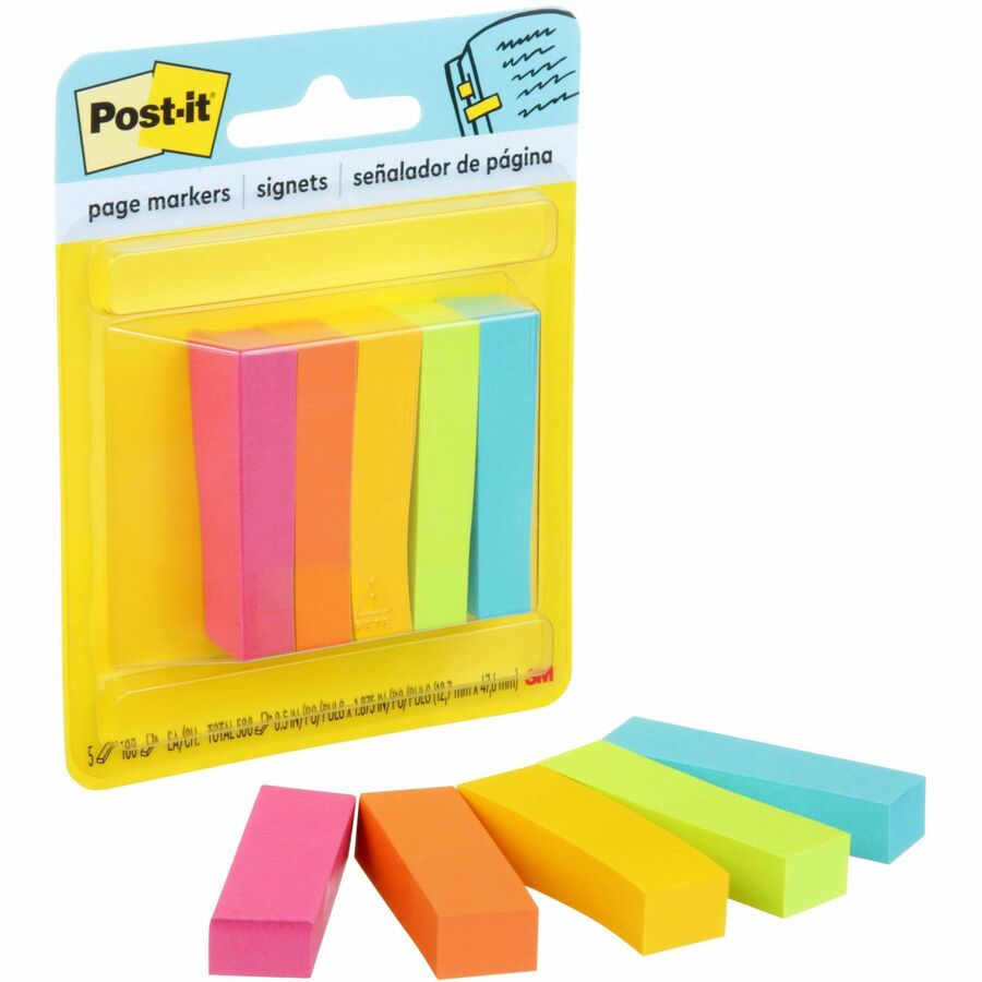 Post-it&reg; Page Markers - Assorted, 25.40mm