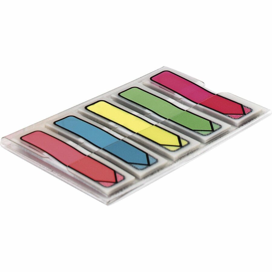 Marque-pages flèche Post-it® dans un dévidoir nomade – Couleurs vives – Orange, paquet de 80