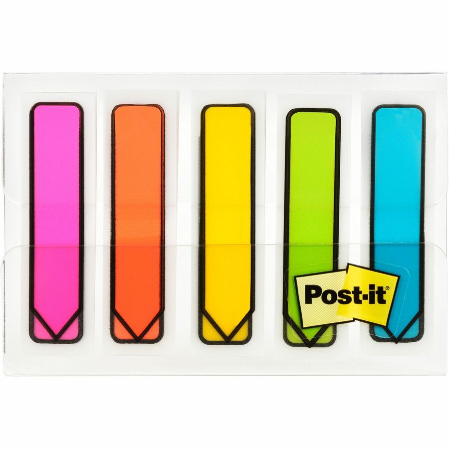 Post-it&reg; Arrow Flags in On-the-Go Dispenser - Bright Colors - Orange, 80-Pack