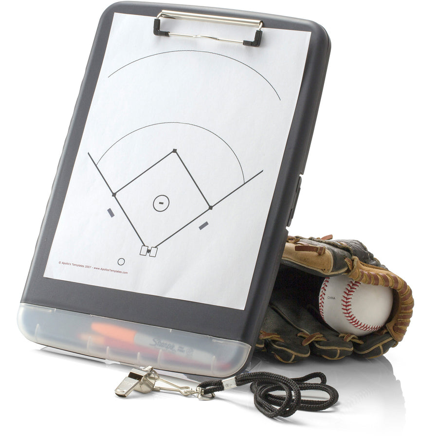 Officemate Slim Clipboard Storage Box — Charcoal