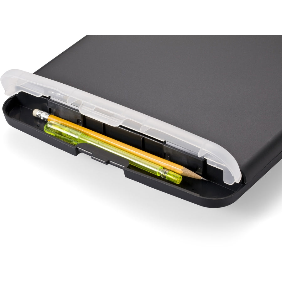 Officemate Slim Clipboard Storage Box — Charcoal