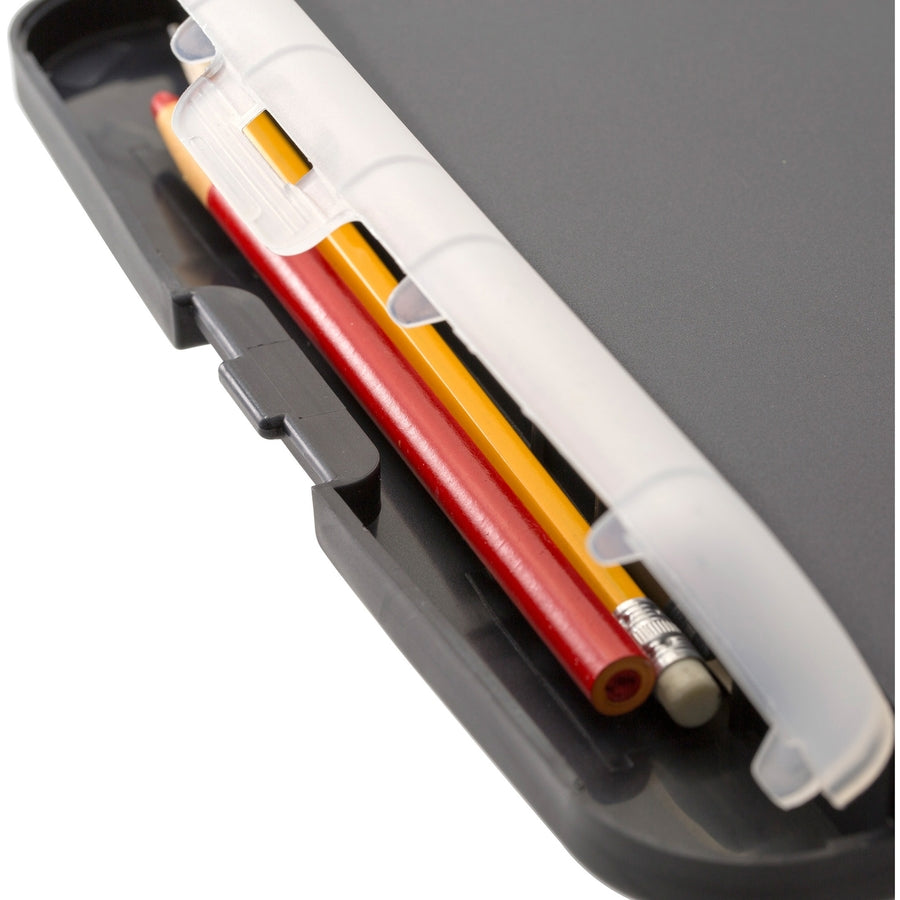 Officemate Slim Clipboard Storage Box — Charcoal