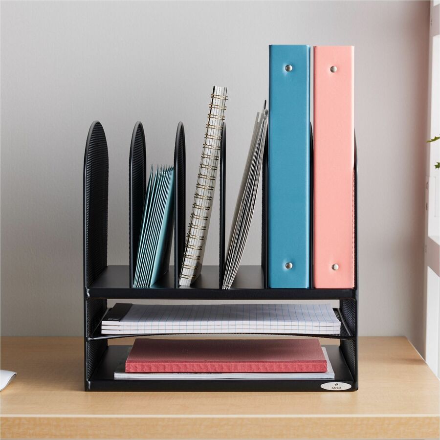 Safco Onyx 2 Horizontal/6 Upright Desk Organizer