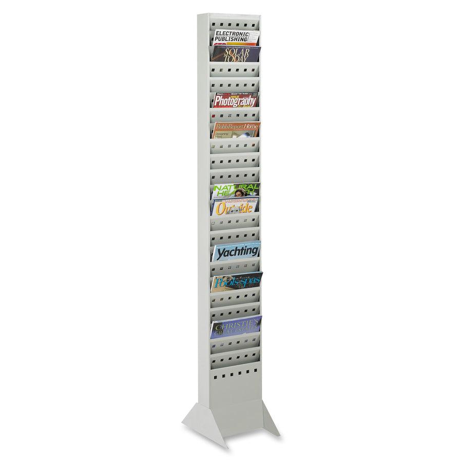 Safco 23-Pocket Steel Magazine Rack - Gray