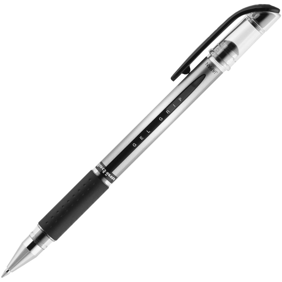 Uniball Gel Grip Pen w/ Cap - 0.7mm Medium Black 65450