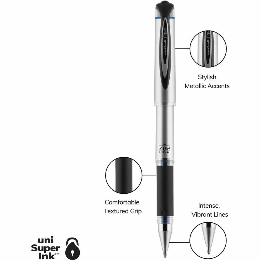 Uniball 207 Impact Gel Pen — 1.0 mm Bold, Blue