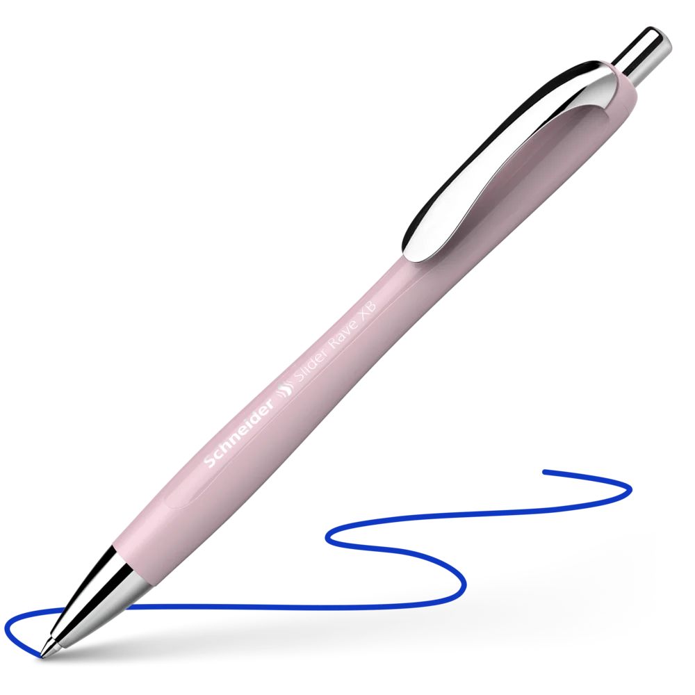 Schneider Slider Rave XB ballpoint pen, Pearl barrel, blue ink