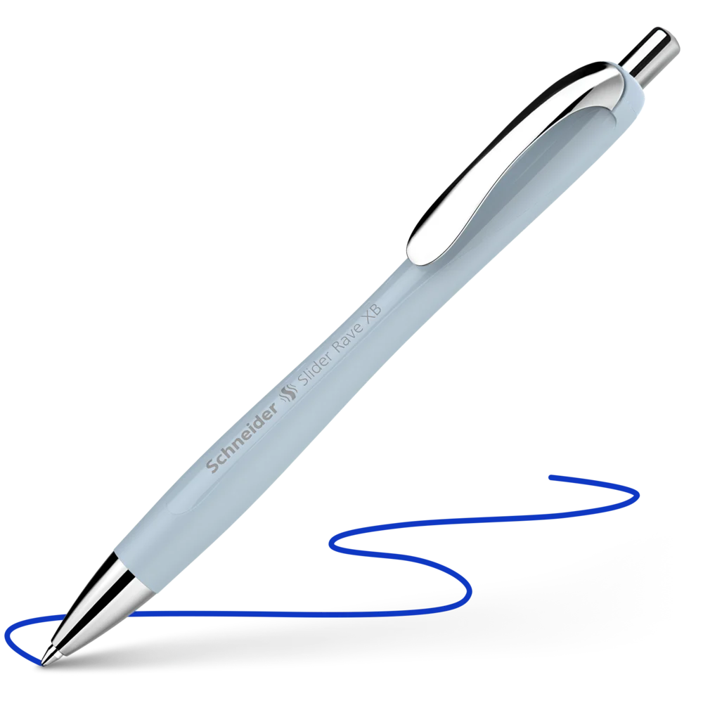 Schneider Slider Rave XB ballpoint pen, Arctic barrel, blue ink