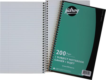 Hilroy 200pg Coil Notebook 9.5 X 6 With Margin, 1 Subject