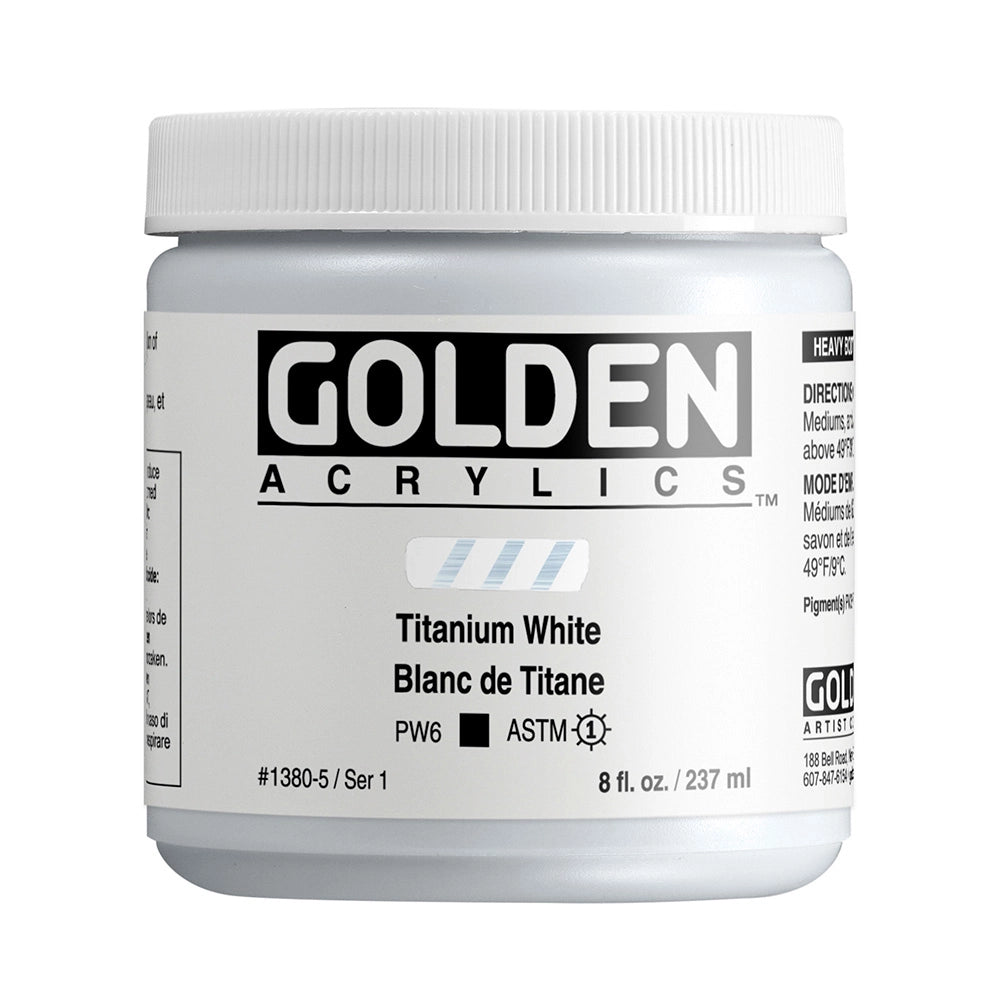 Golden Heavy Body Acrylic Titanium White, 8 oz (237 ml) jar