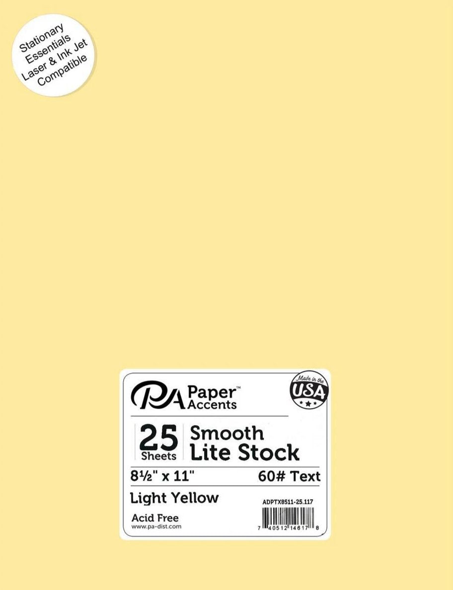 Lightweight 8.5x11" Single Colour 25pks