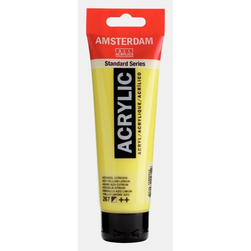 Amsterdam Standard Series acrylic paint – Azo Yellow Lemon 267, 120 ml tube