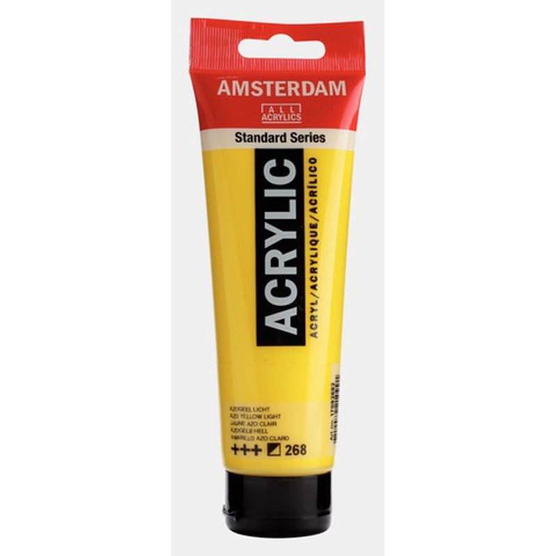 Amsterdam Standard Series acrylic paint – Azo Yellow Light 268, 120 ml tube