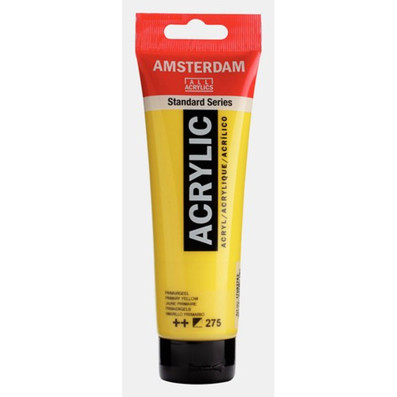 Amsterdam Standard Series acrylic paint – Primary Yellow 275, 120 ml tube