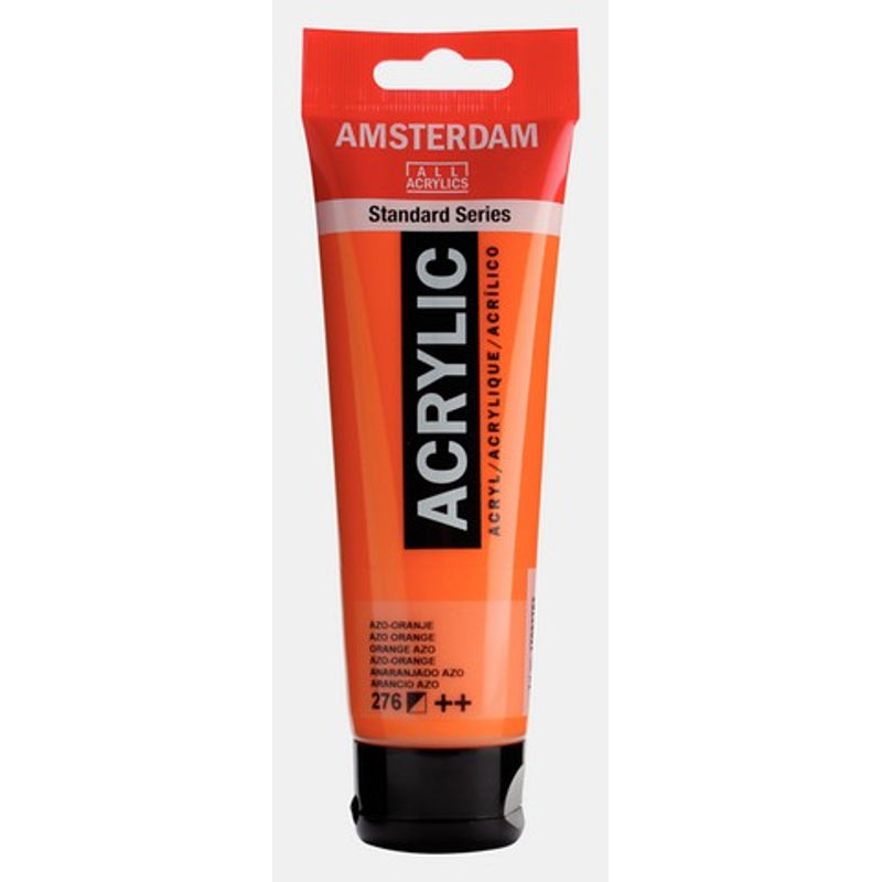Amsterdam Standard Series acrylic paint – Azo Orange 276, 120 ml tube