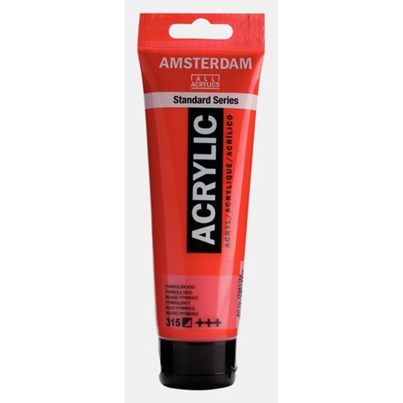 Amsterdam Standard Series acrylic paint – Pyrrole Red 315, 120 ml tube
