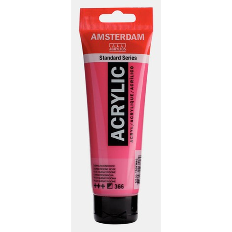 Amsterdam Standard Series acrylic paint – Quinacridone Rose 366, 120 ml tube