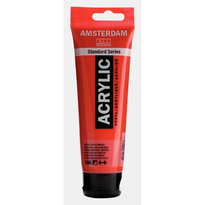 Amsterdam Standard Series acrylic paint – Naphthol Red Medium 396, 120 ml tube