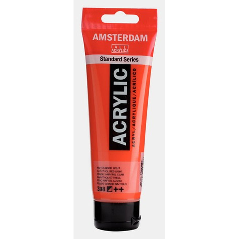 Amsterdam Standard Series acrylic paint – Naphthol Red Light 398, 120 ml tube