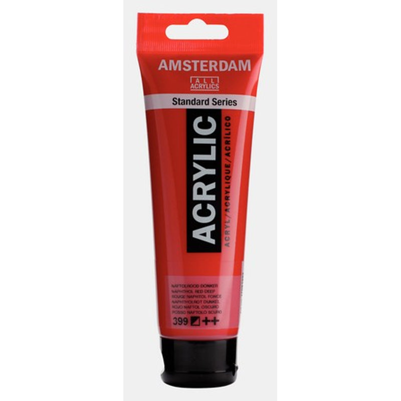 Amsterdam Standard Series acrylic paint – Naphthol Red Deep 399, 120 ml tube