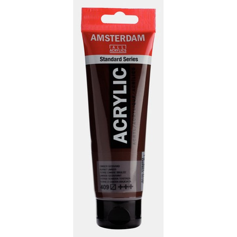 Amsterdam Standard Series acrylic paint – Burnt Umber 409, 120 ml tube