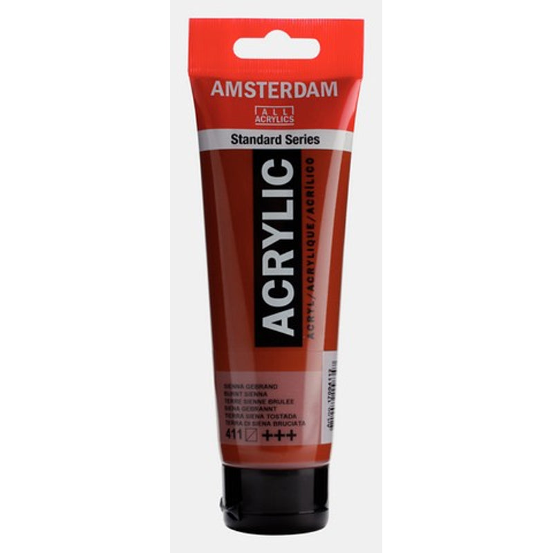 Amsterdam Standard Series acrylic paint – Burnt Sienna 411, 120 ml tube