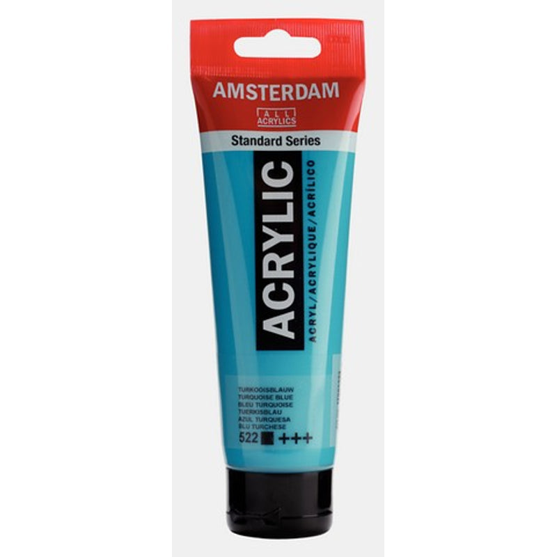 Amsterdam Standard Series acrylic paint – Turquoise Blue 522, 120 ml tube
