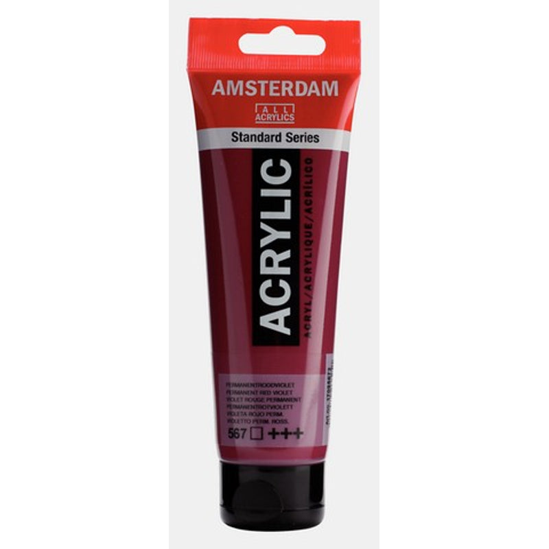 Amsterdam Standard Series acrylic paint – Permanent Red Violet 567, 120 ml tube