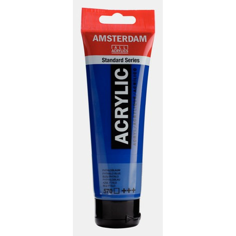 Amsterdam Standard Series acrylic paint – Phthalo Blue 570, 120 ml tube