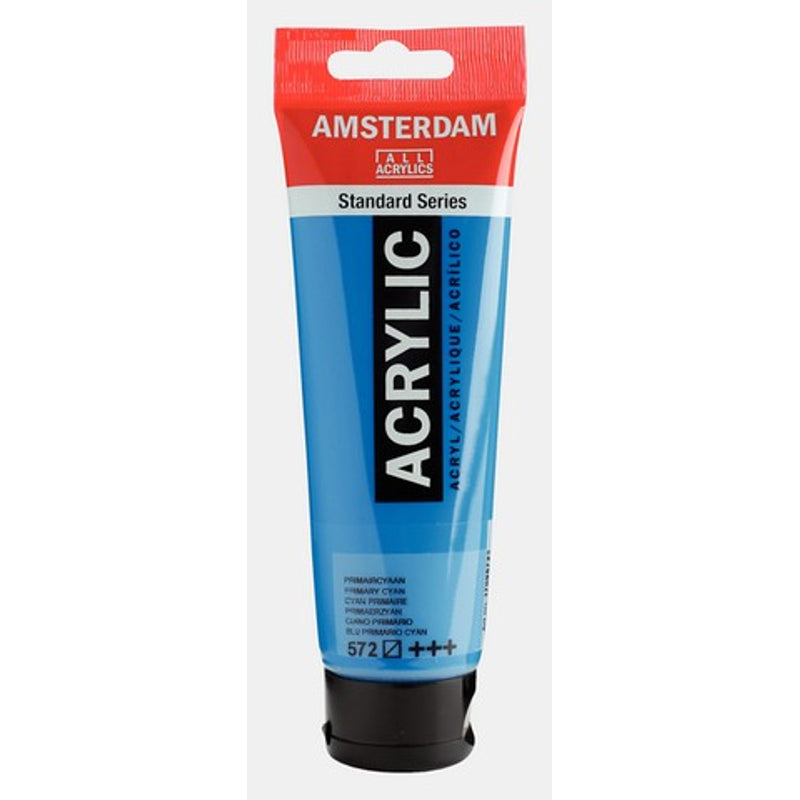 Amsterdam Standard Series acrylic paint – Primary Cyan 572, 120 ml tube
