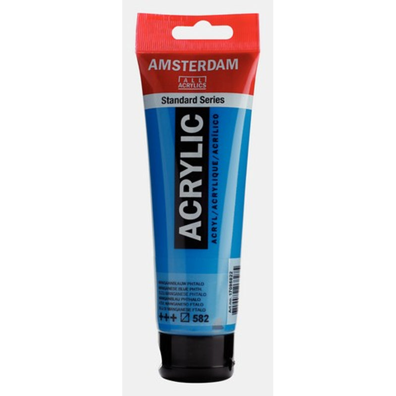 Amsterdam Standard Series acrylic paint – Manganese Blue 582, 120 ml tube