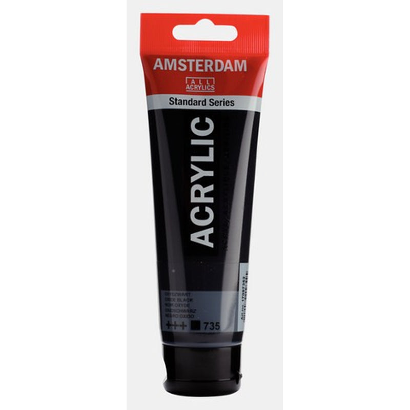 Amsterdam Standard Series acrylic paint – Oxide Black 735, 120 ml tube