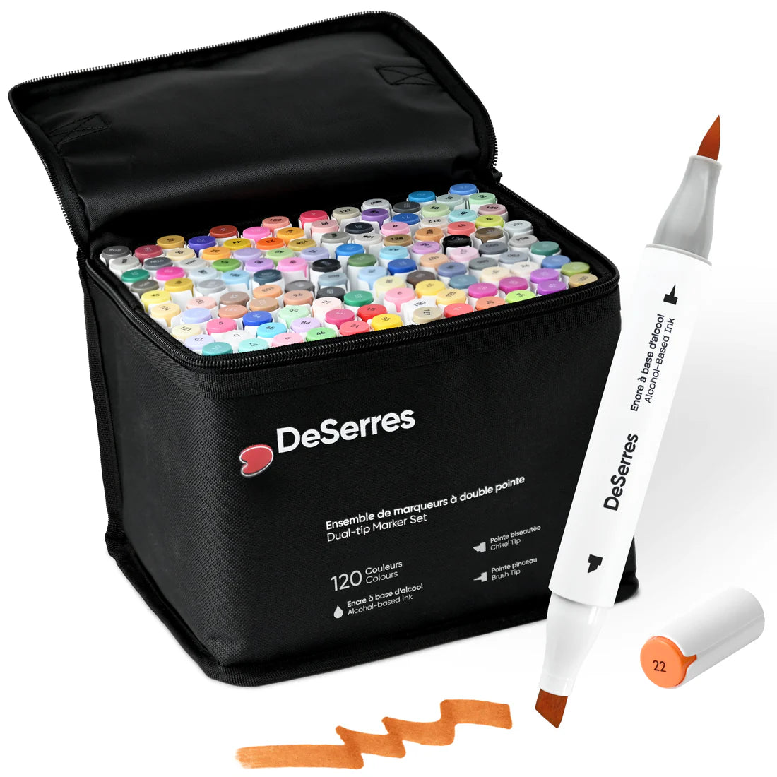 Dual-Tip Alcohol Marker Set / 120 Colours