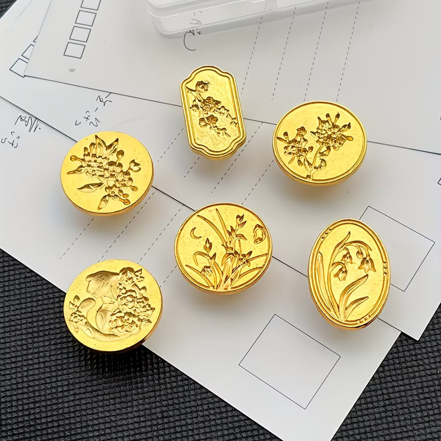 Brass Seal 7pc Set - Floral