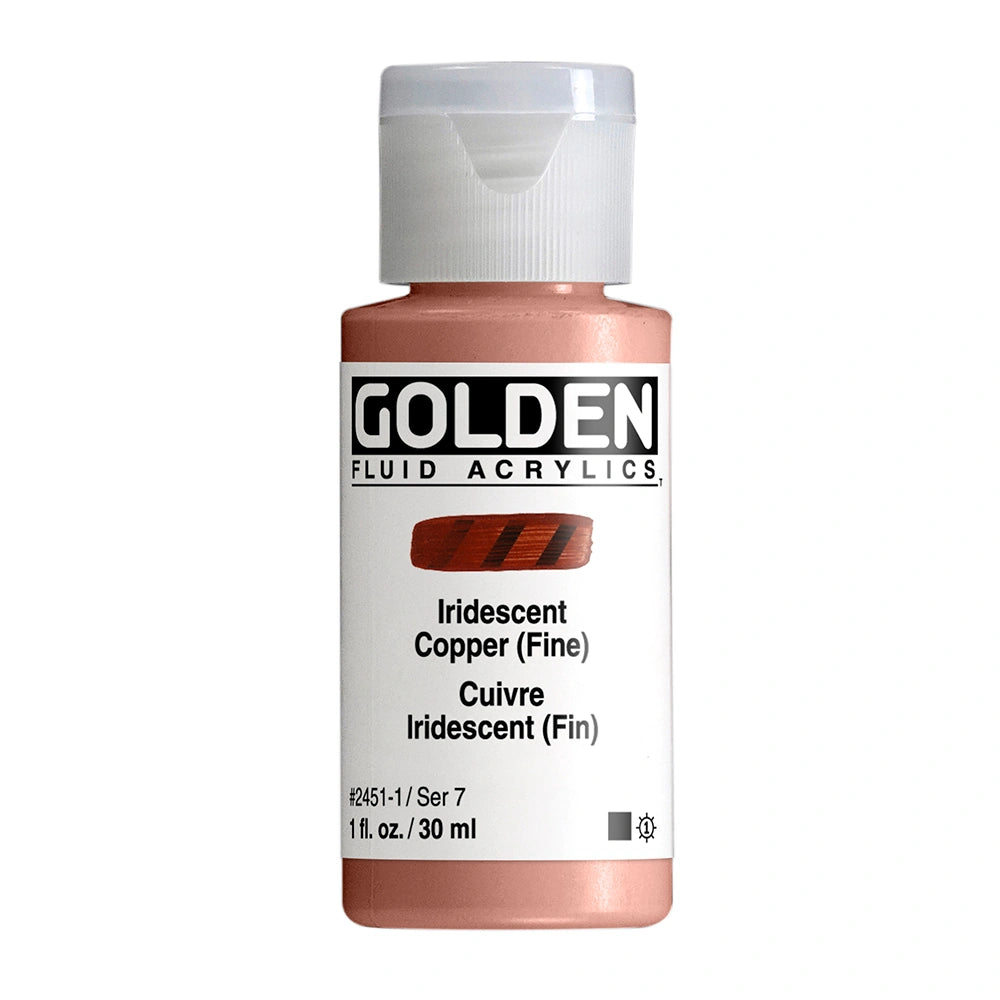 Golden Fluid Acrylic Iridescent Copper Fine, 1 oz (30 ml) bottle