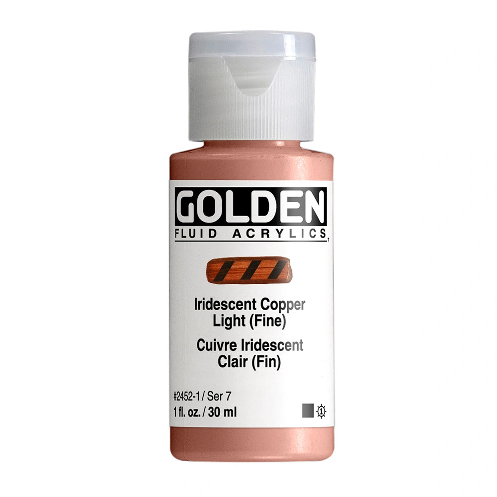 Golden Fluid Acrylic Iridescent Copper Light Fine, 1 oz (30 ml) bottle