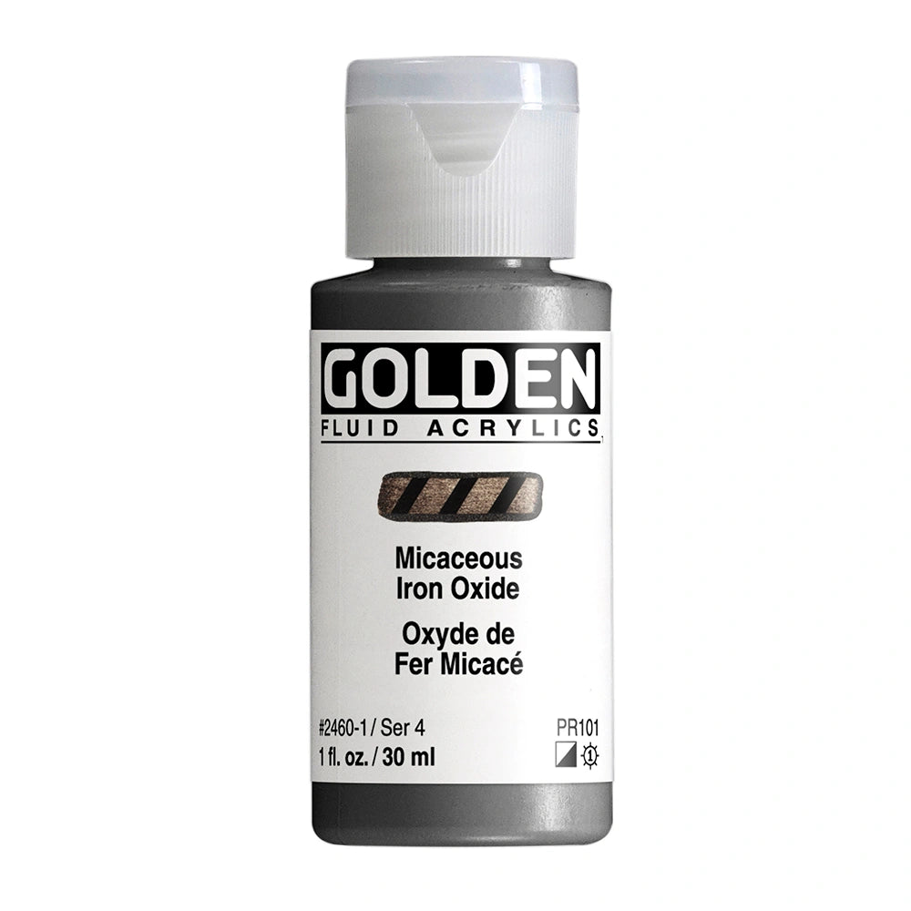 Golden Fluid Acrylic Iridescent Micaceous Iron Oxide, 1 oz (30 ml) bottle