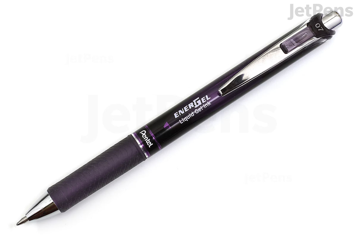 EnerGel Dark Colours Retractable Gel Roller, (0.7mm) Metal Tip, Bordeaux-Black Ink
