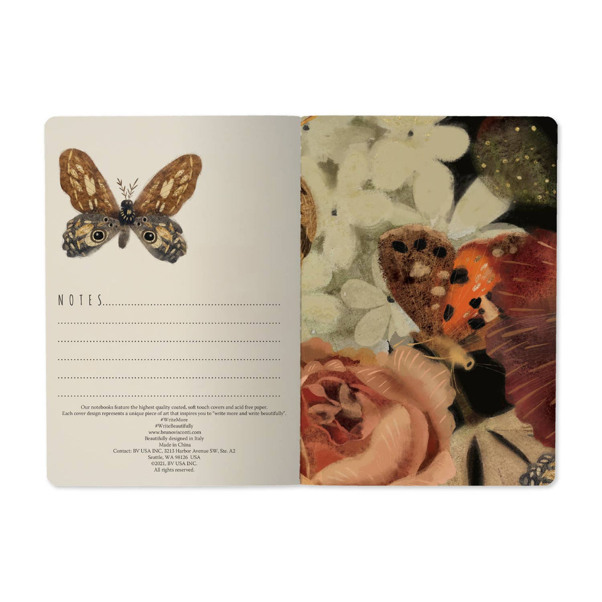Bruno Visconti Lush Bouquet lined notebook, view 3