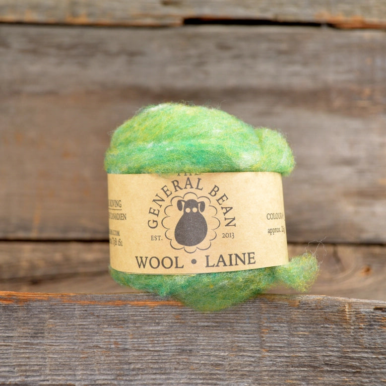 The General Bean Wool Roving - 25 g, Made in Canada