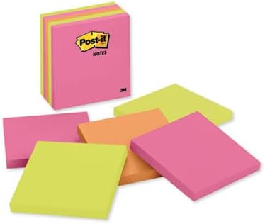 Notes adhésives Post-it® | 10,2 x 10,2 cm | Couleurs Poptimistic | 100 feuilles/bloc | 5 blocs/paquet