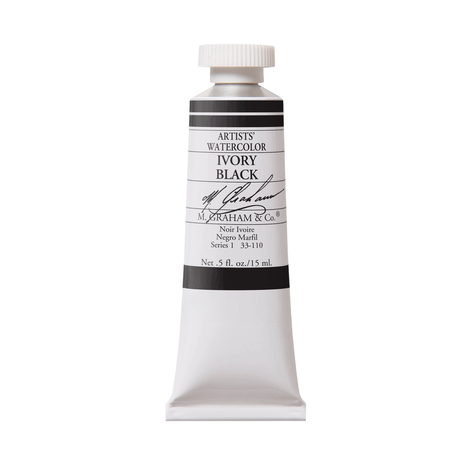 M. Graham Artists' Watercolour - Ivory Black, 15 ml tube